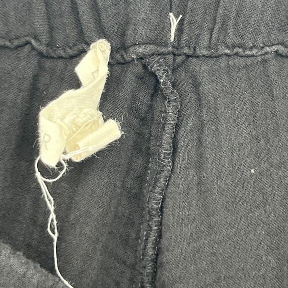 EILEEN FISHER Pants XL Organic Cotton Crinkle Gauze Tapered Pull On Black - Picture 11 of 16